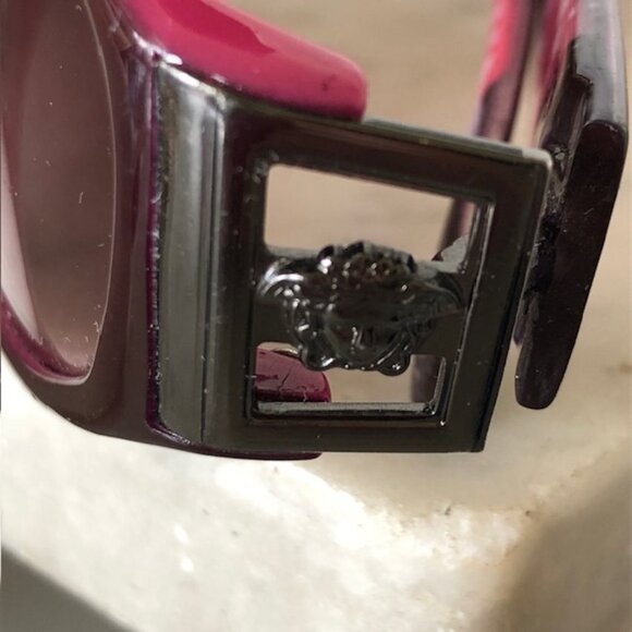 VERSACE Cat Eye Temple Medusa RX Sunglasses Italy Pink White Brown 9617-3 - Picture 8 of 17